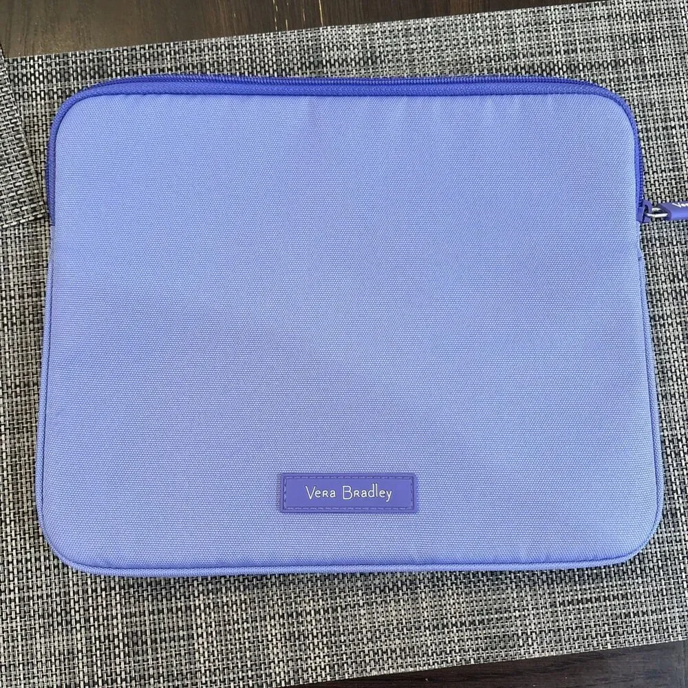 Vera Bradley 10” (10x8”) Zip Tablet Sleeve Case Purple Nylon Padded Floral